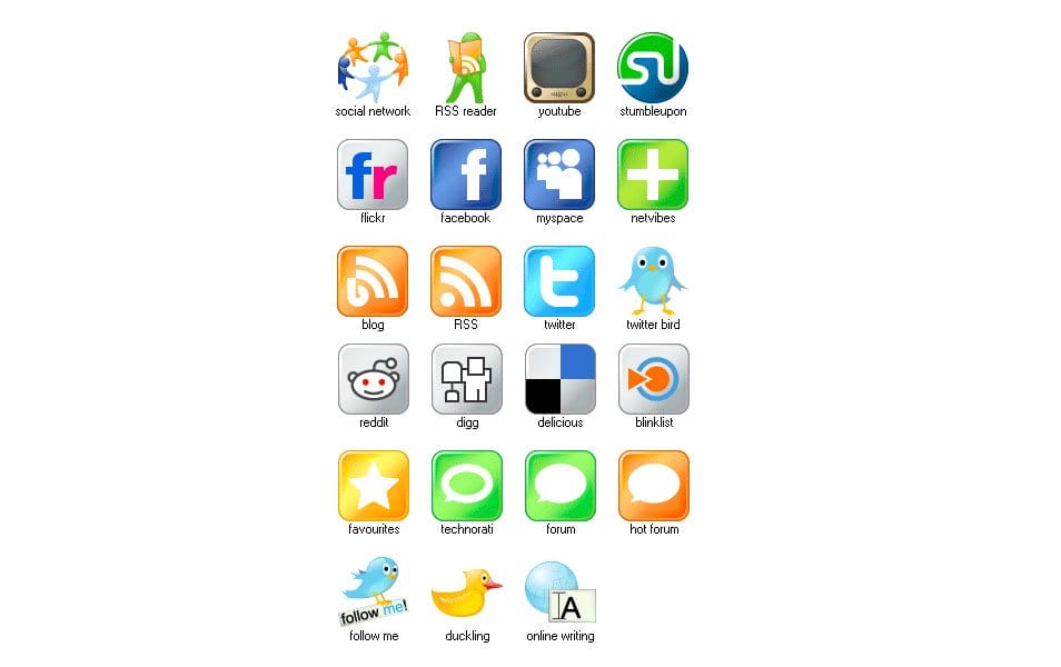Free Set of Social Media Icons – Large Icons Social