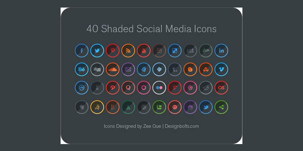 Free Shaded Social Media Icons