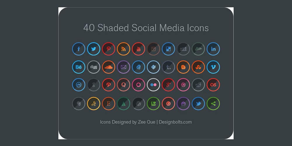 Free Shaded Social Media Icons