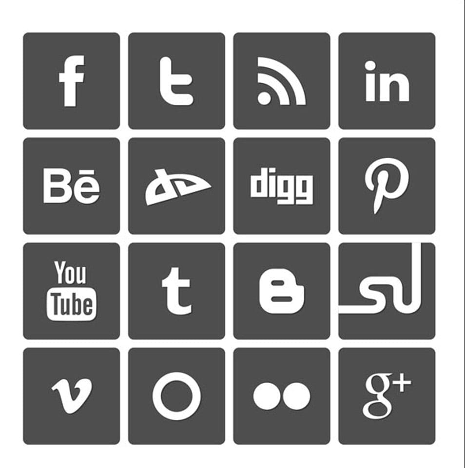 Free Simple Vector Social Media Icons Set 2012