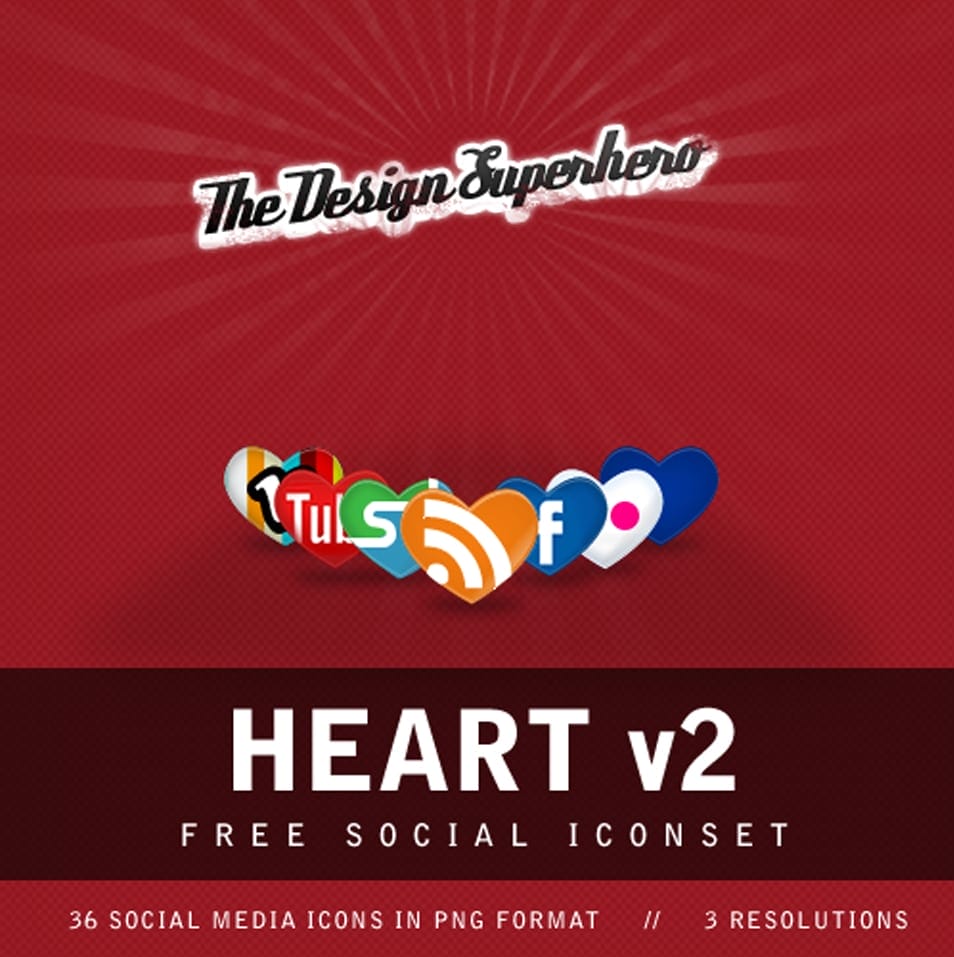 Free Social Iconset in Heart Shape