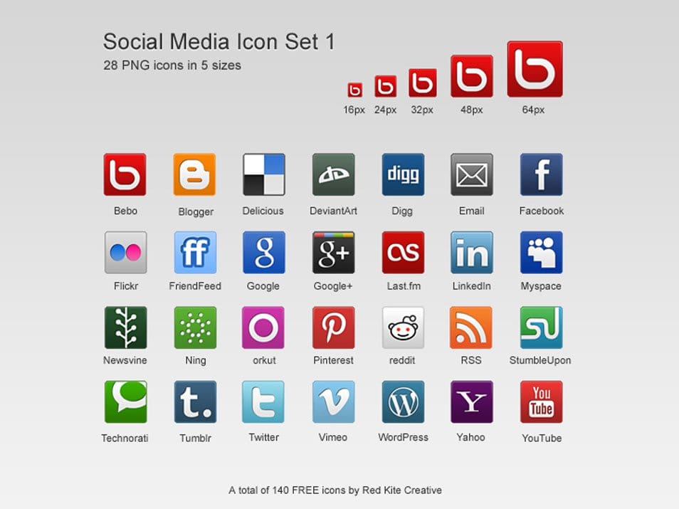 Free Social Media Icon Set 1