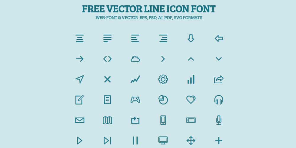 Free Vector Line Icon Font