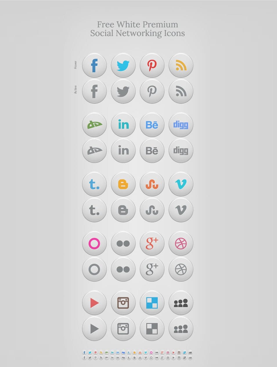 Free White Premium Social Networking Icons