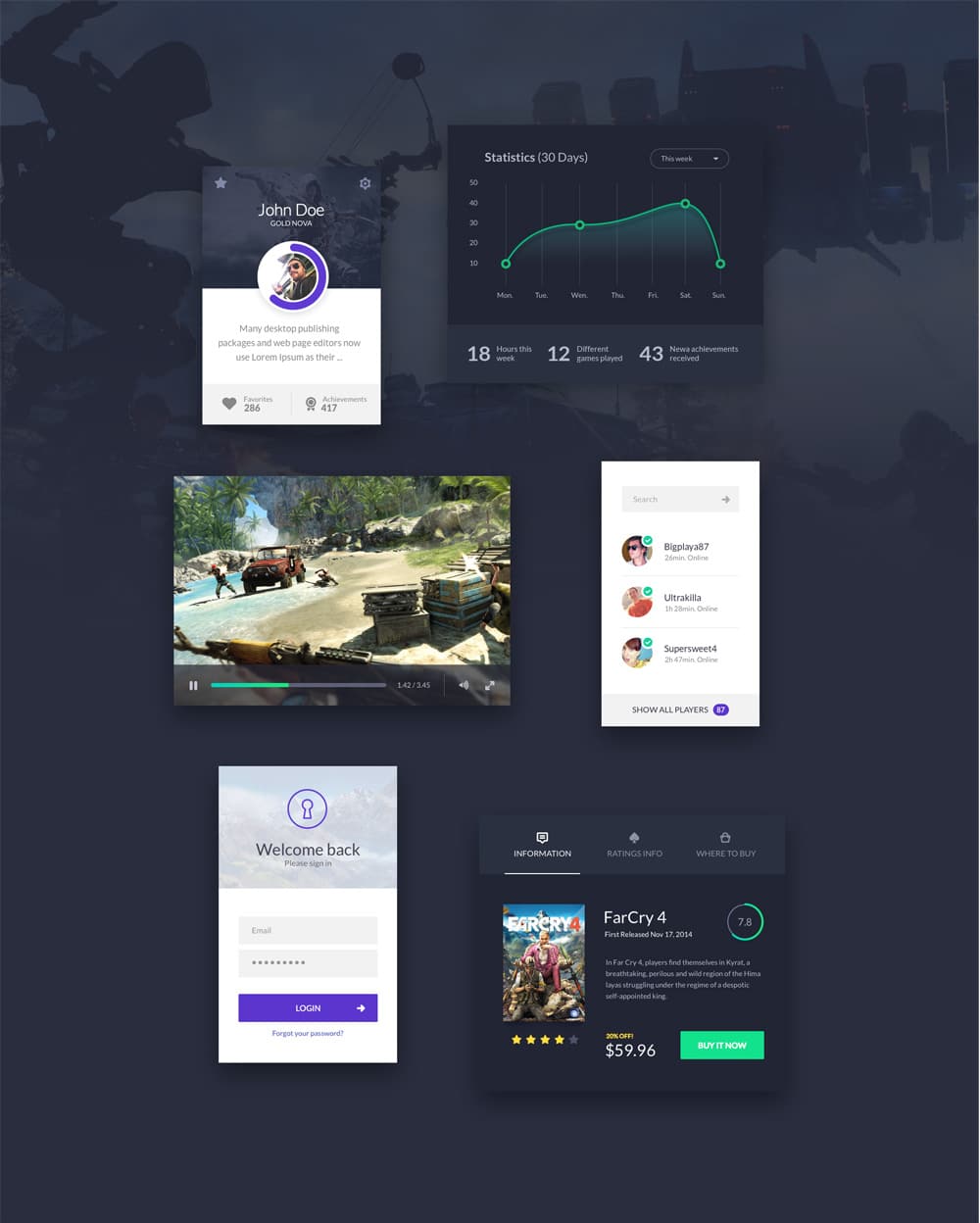 Gaming UI Kit PSD