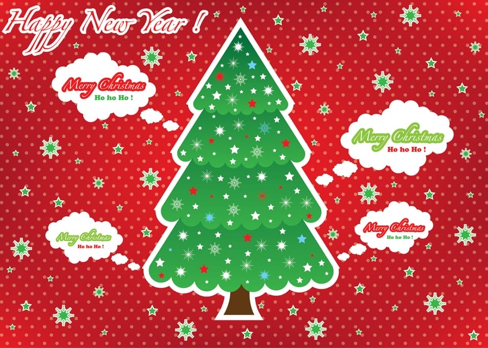 Greeting Card with Christmas Tree