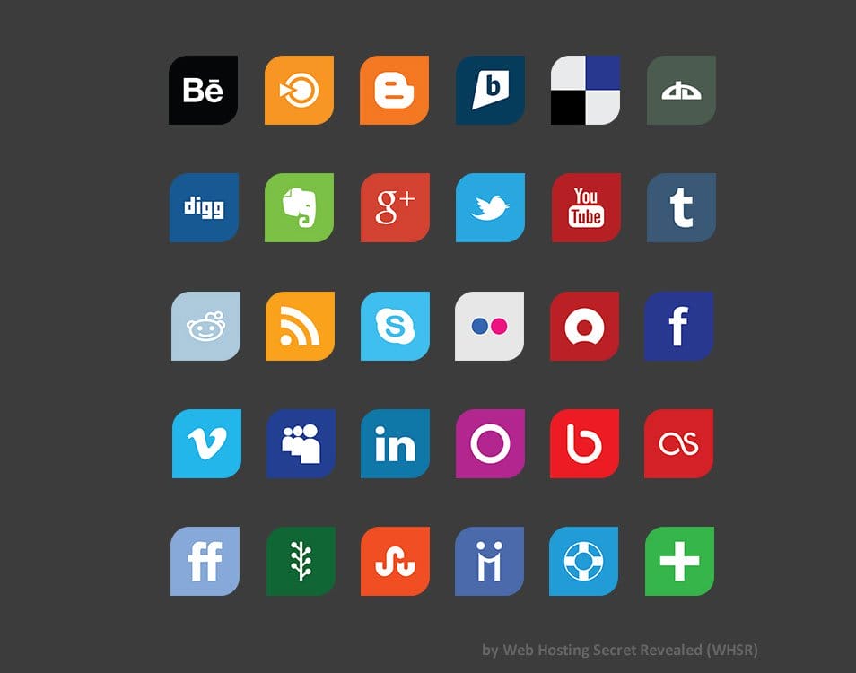 Leaf: Flat Design Social Media Icon Set