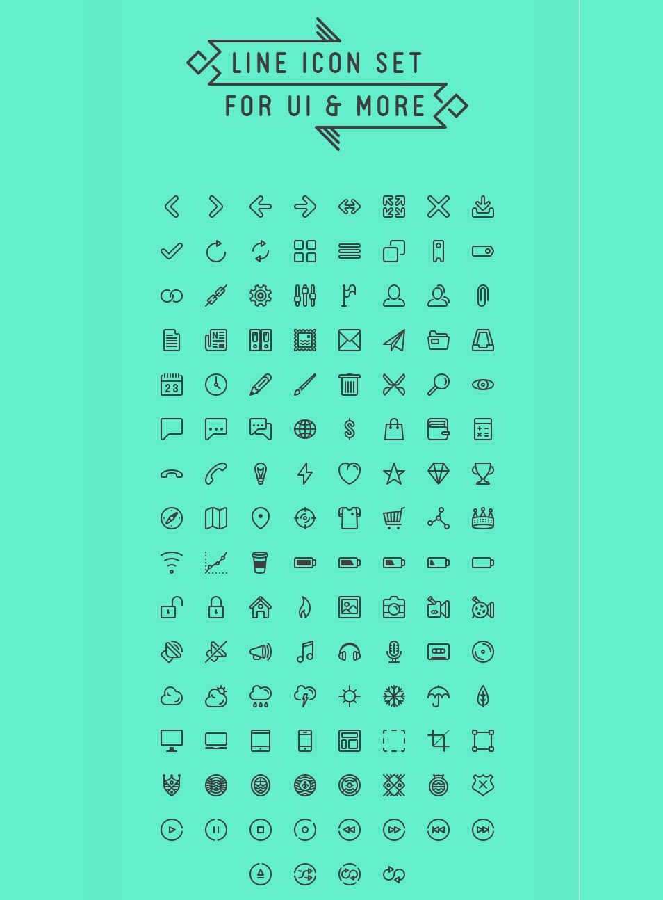 Line icon set for UI & more