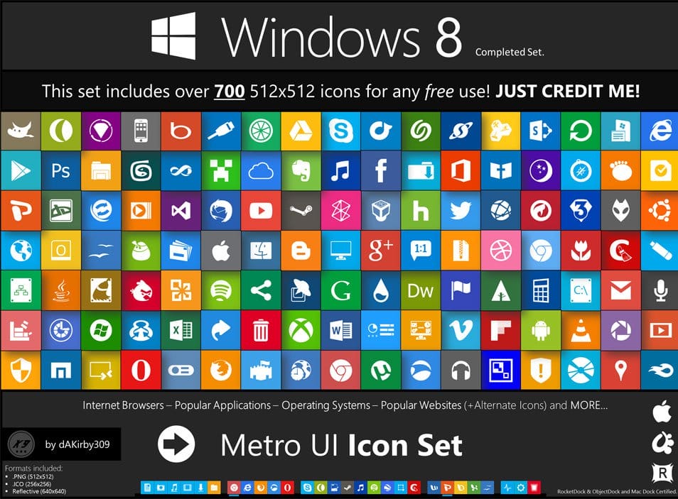 Metro UI Icon Set – 725 Icons