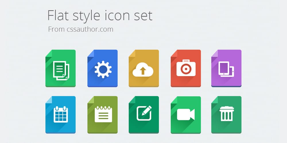 Modern Flat Style Icon Set