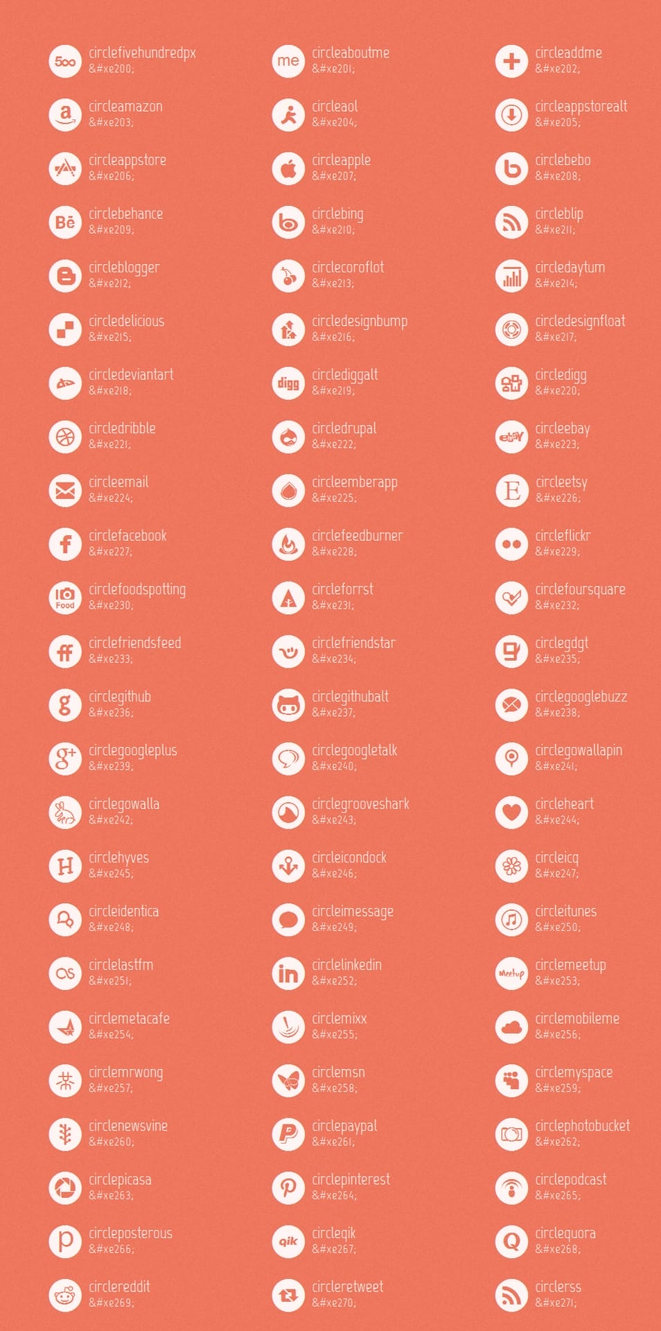 Mono Social Icons Font (Web Icons)