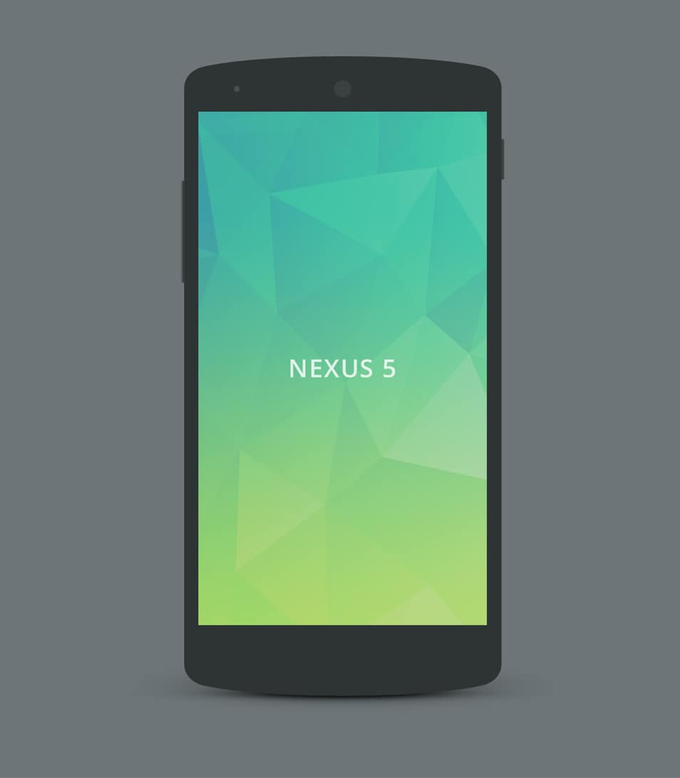 Nexus 5 flat mockup PSD