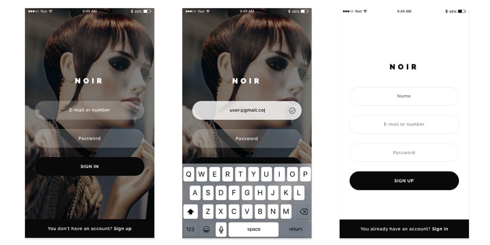 Noir E-commerce App UI Kit
