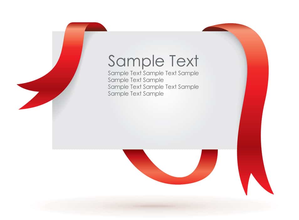 Red ribbon on blank sale tag