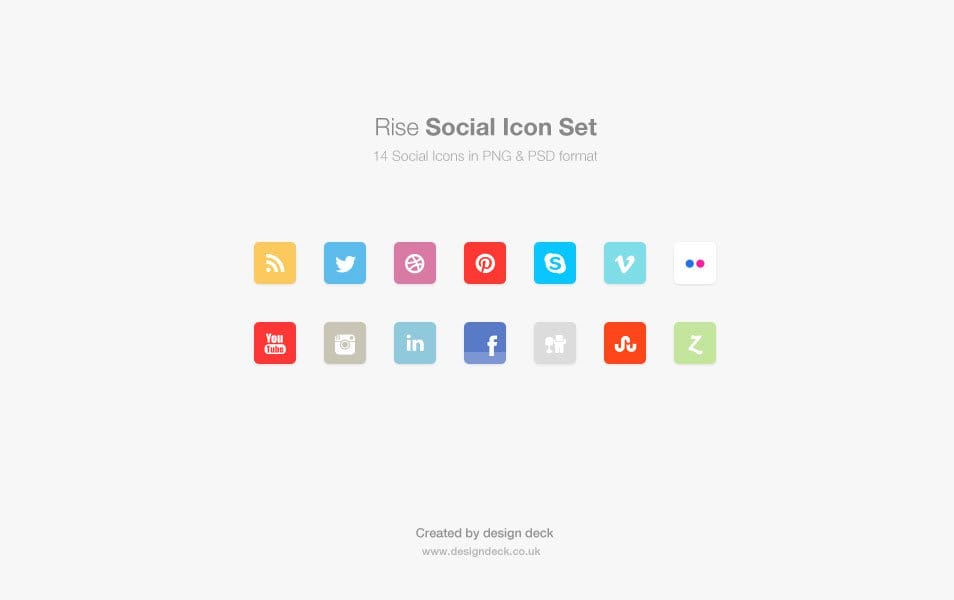Rise Social Icon Set (PSD)