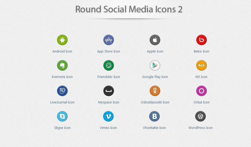 Round Social Media Icons 2