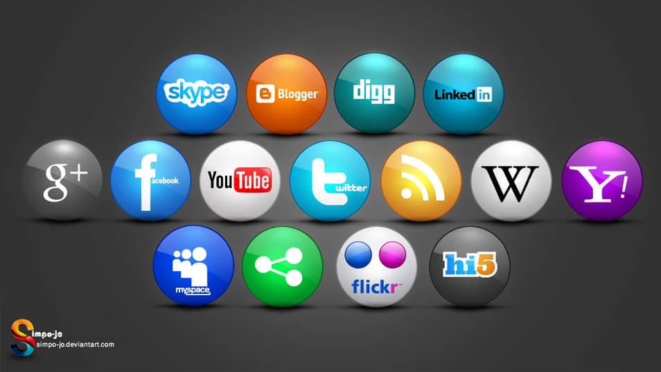 Rounded Social media icons