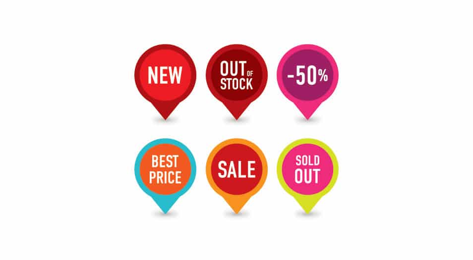 Selling Badges Vector Graphic