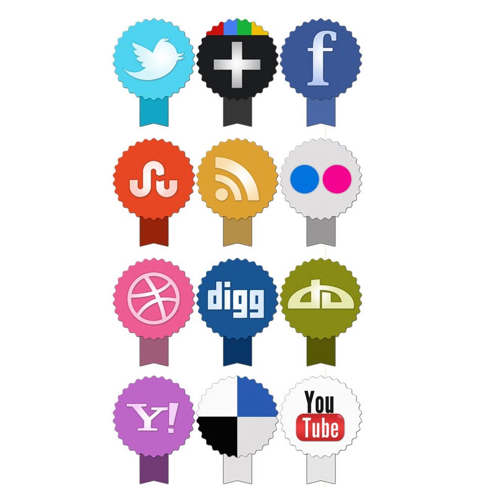 Set of social icons
