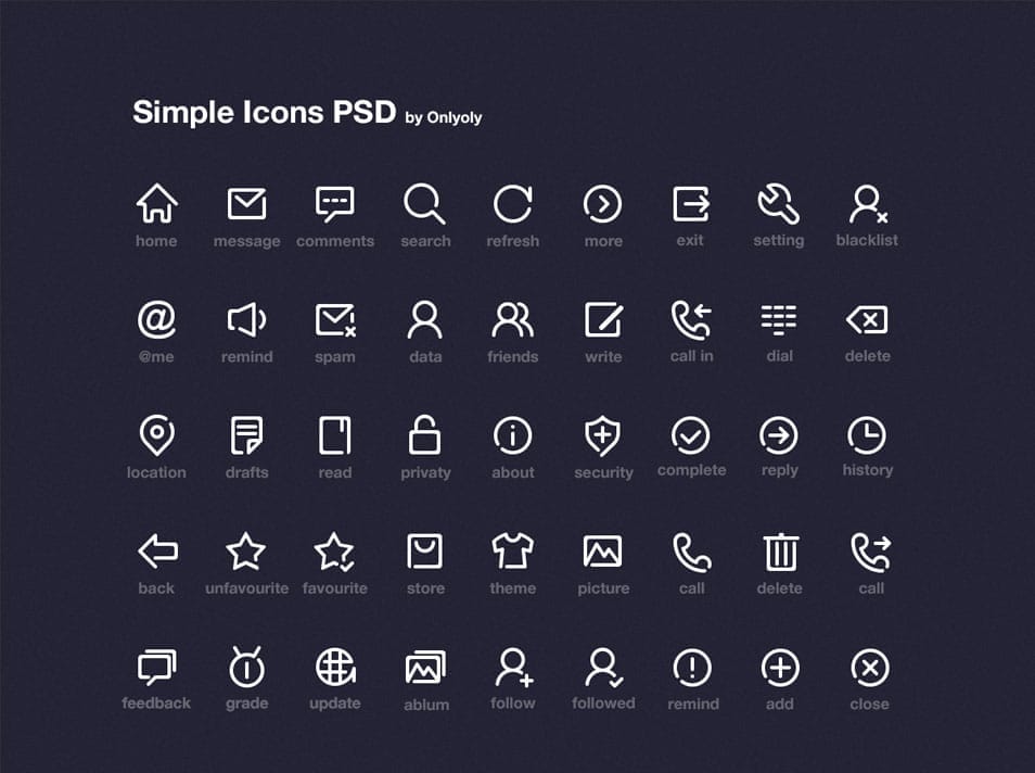 Simple Line Icon PSD