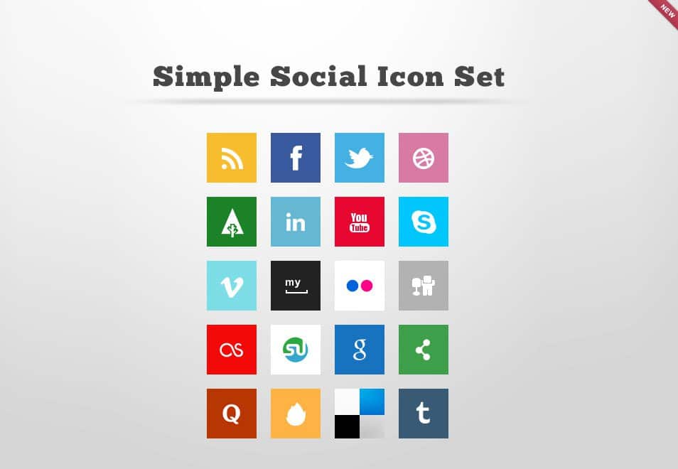 Simple Social Icon Set