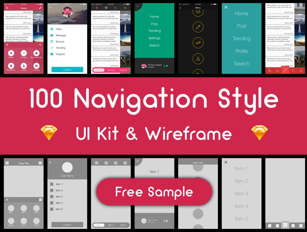 Sketch UI Kit & Wireframe