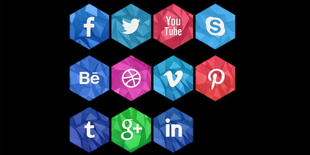 Social Icons 2D and 3D Free PSD
