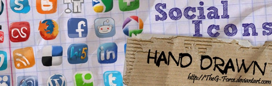 Social Icons hand drawned