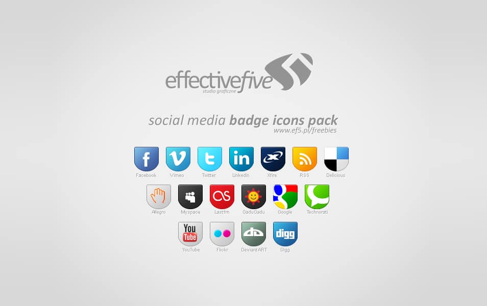 Social Media badge icons set