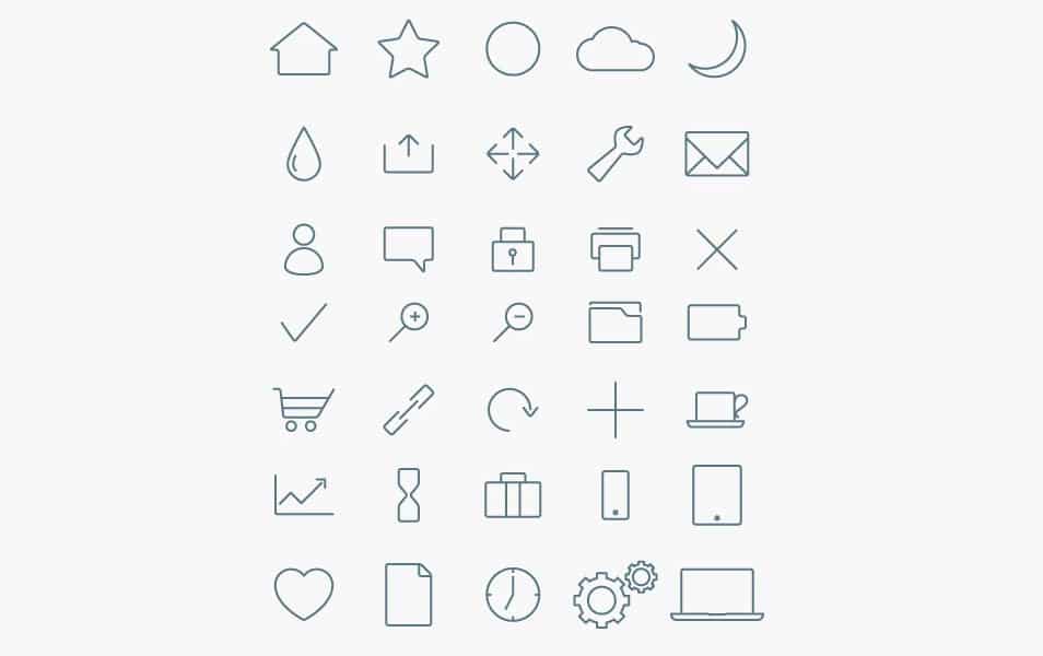 Stylized Minimalist Icon Collection (Vector)