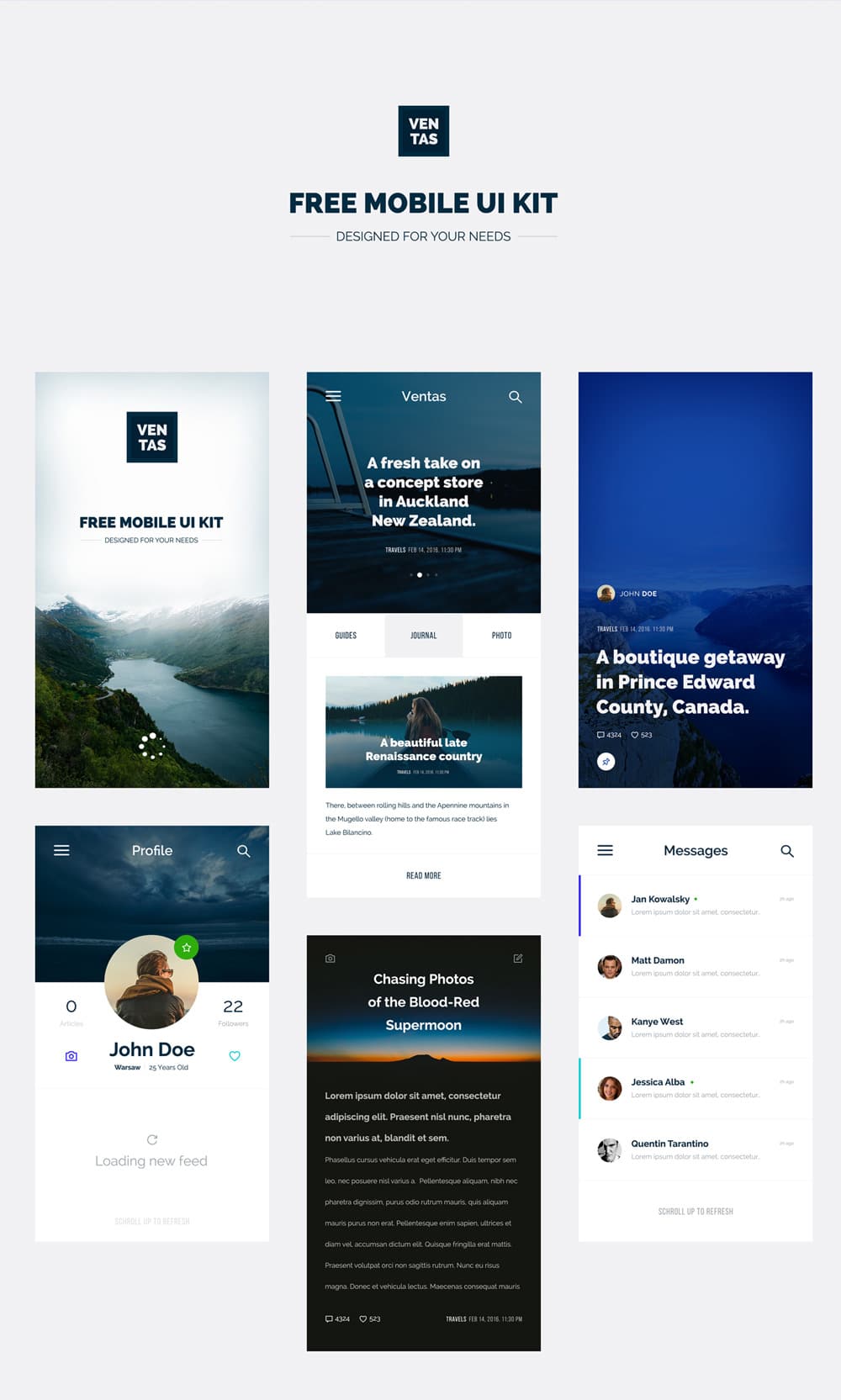 Ventas App UI Kit PSD