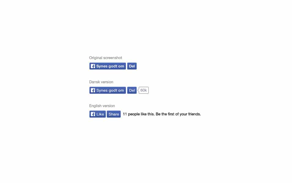 Facebook like and share button PSD