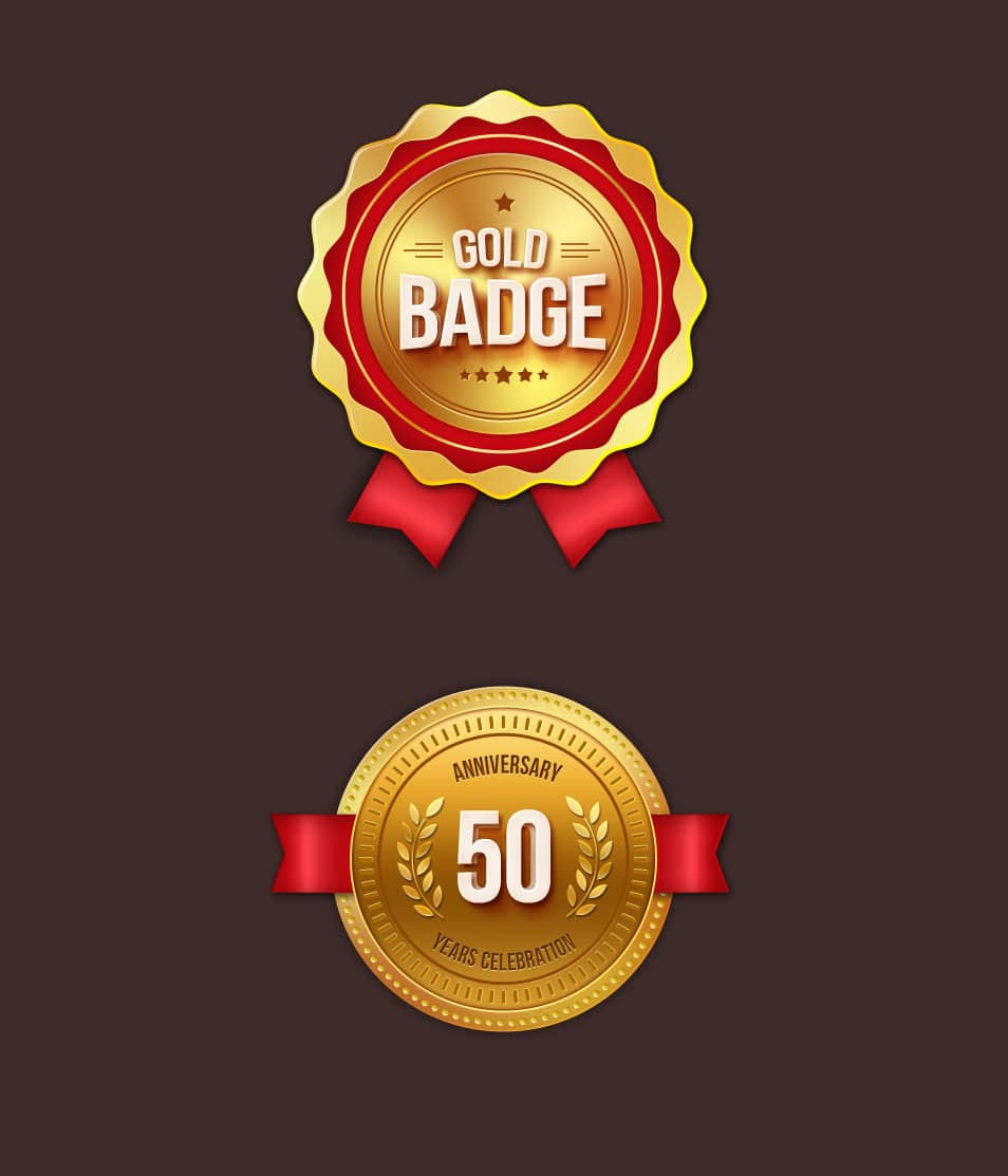 Gold Badges PSD