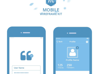 Mobile Wireframe Kit PSD