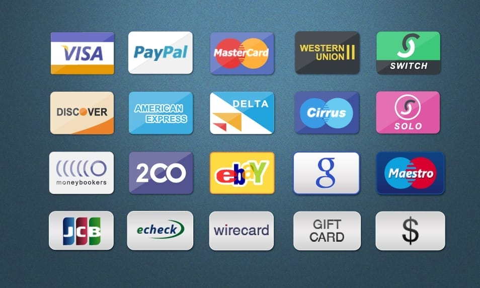 Free Payment Method And Credit Card Icon Set