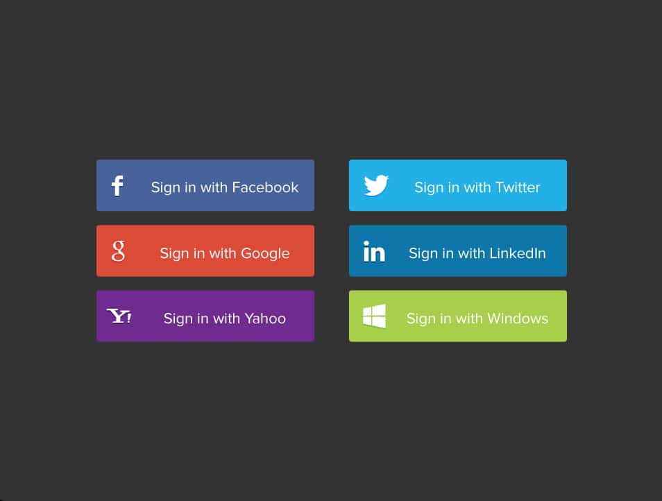 Social Sign In Buttons
