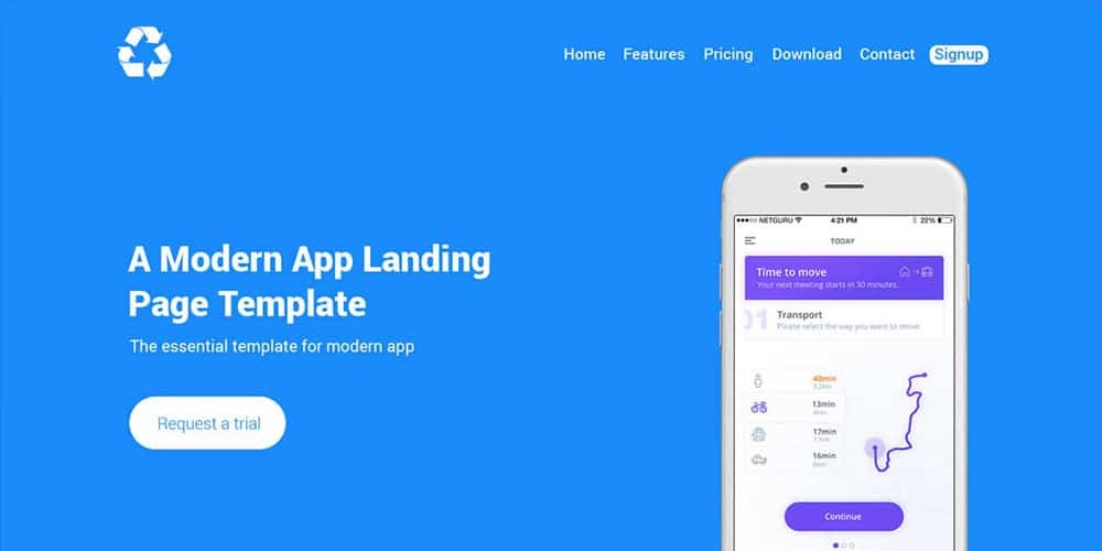 Bepza  App Landing Page Template PSD