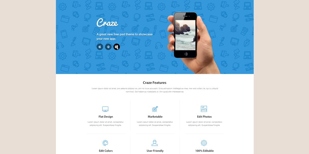 Craze Trendy Landing Page Website Design