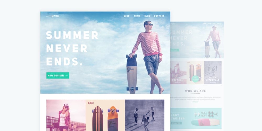 Dimension TWO Website Design PSD