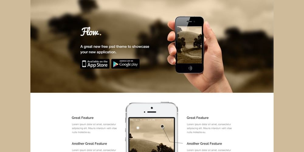 Flow Free Mobile App Landing Page Template
