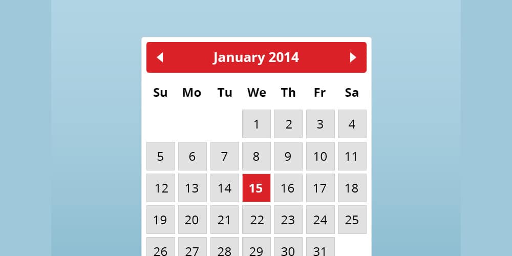 Free Calendar Widget PSD