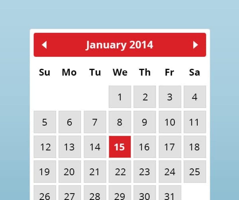 Free Calendar Widget PSD
