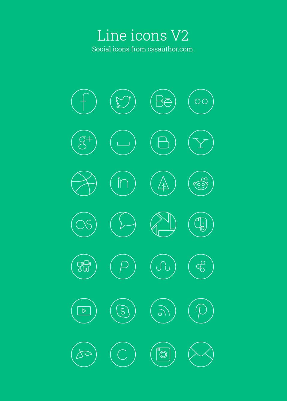 Free Social Media Line Icon Set › Free Line Icons » CSS Author