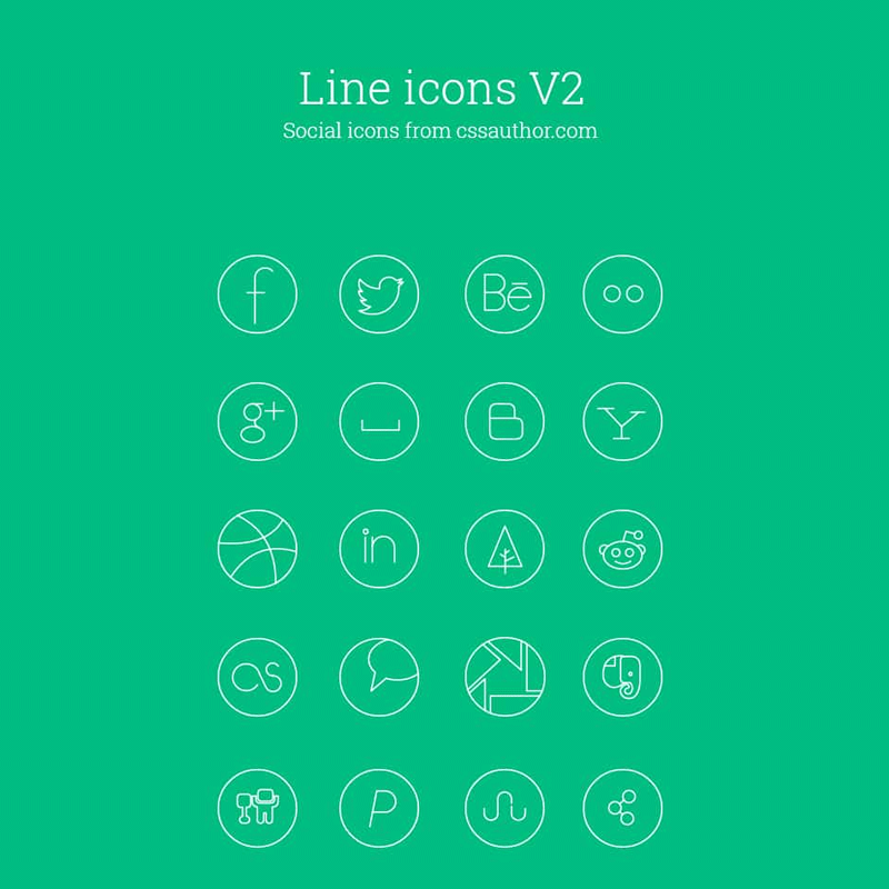 Free Social Media Line Icon Set