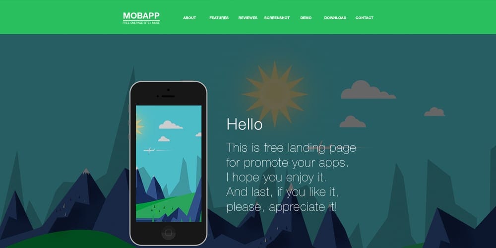 Mobapp Free Landing Page