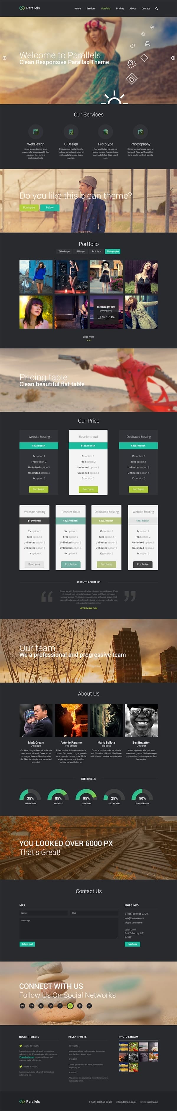 Parallels Free PSD Responsive Template