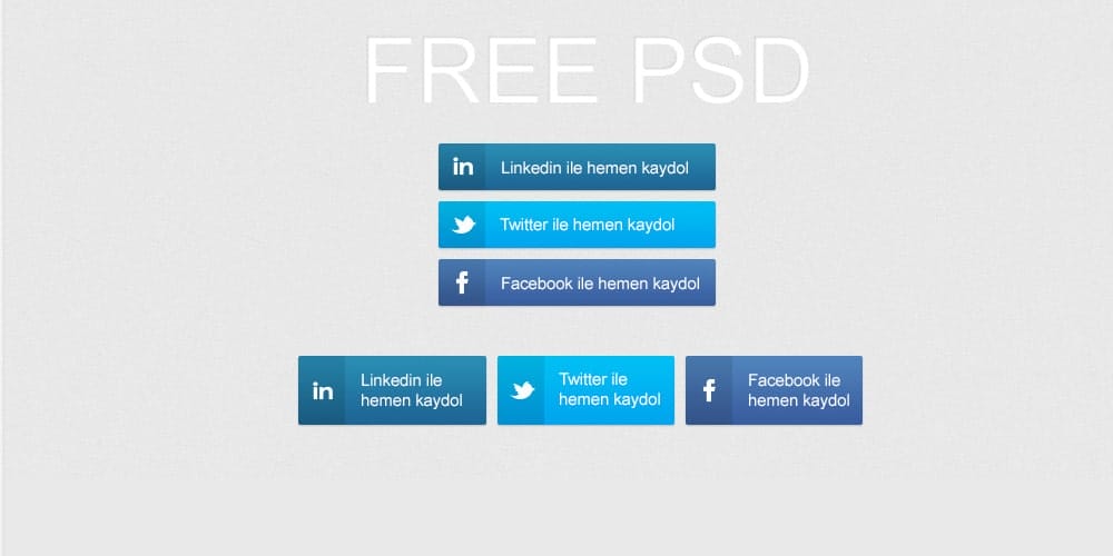Social Network Buttons Free PSD