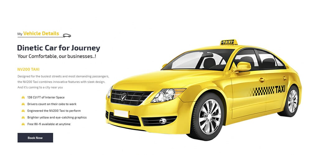 Taxi Booking Landing Page Template