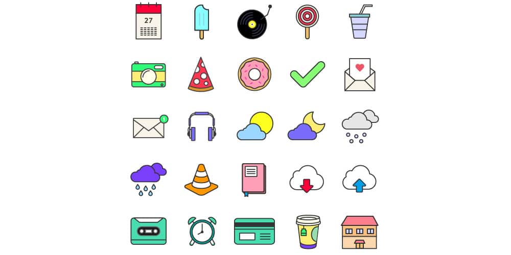 35 Colorful Icons