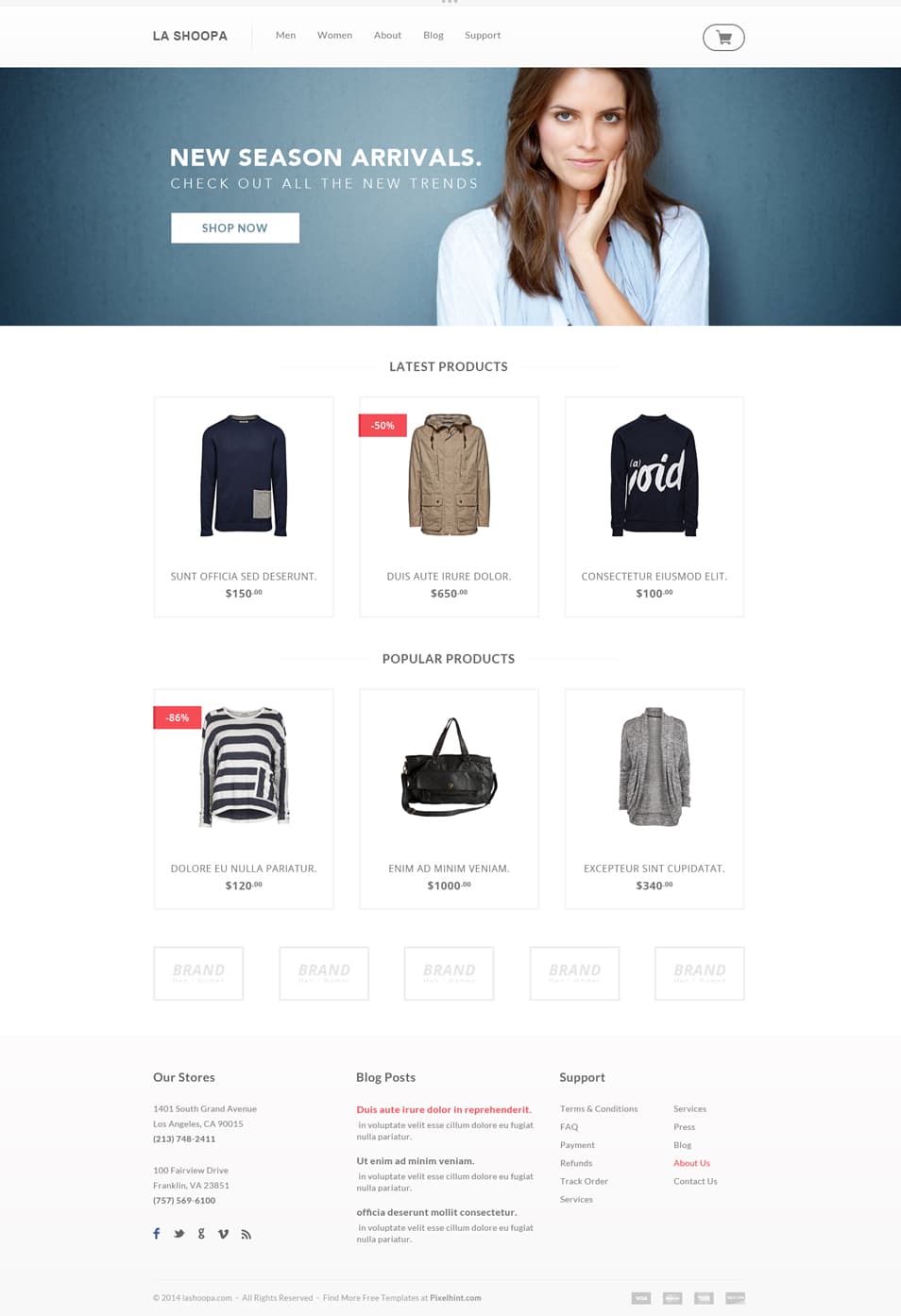 Free PSD eCommerce Website Template